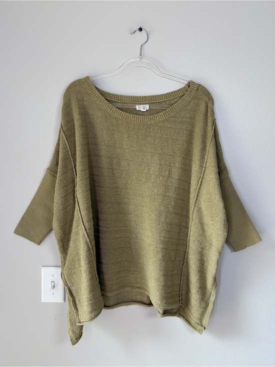 Pilcro Sweaters - Pilcro Anthropologie Light Green Wide Neck Oversized Tunic Sweater Slouchy Fit